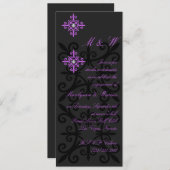 Geavanceerde Black and Paars Engagement Party Kaart (Voorkant / Achterkant)