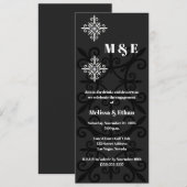 Geavanceerde Black and White Engagement Party Kaart (Voorkant / Achterkant)