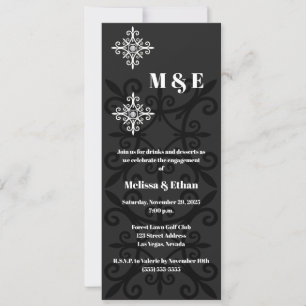 Geavanceerde Black and White Engagement Party Kaart