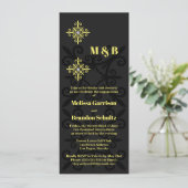 Geavanceerde Black and Yellow Engagement Party Kaart (Staand voorkant)