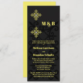 Geavanceerde Black and Yellow Engagement Party Kaart (Voorkant / Achterkant)