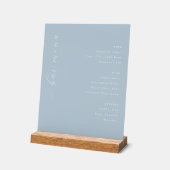 Geavanceerde Blauwe Minimalistische Bar Menu Acryl Bord (Hoek)