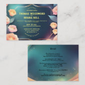 Geavanceerde bloemenbruiloft notitiekaartje (Voorkant / Achterkant)