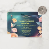 Geavanceerde bloemenbruiloft notitiekaartje (Voorkant / Achterkant in situ)