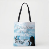 Geavanceerde Blue Sky Typography Background Tote Bag (Voorkant)