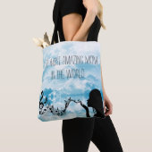 Geavanceerde Blue Sky Typography Background Tote Bag (Dichtbij)