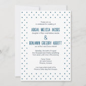 Geavanceerde Blue & White Polka-dot receptie Kaart (Voorkant)