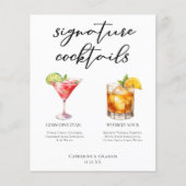 Geavanceerde bruiloft handtekening cocktails Menu (Voorkant)