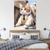 Geavanceerde Cat Architect Cat Lover Canvas Afdruk (Insitu (Slaapkamer))