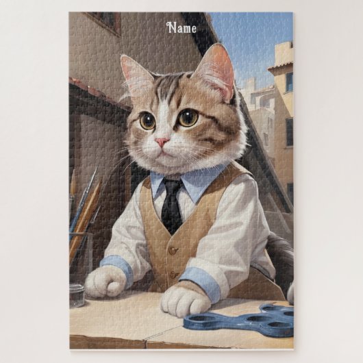Geavanceerde Cat Architect Cat Lover Legpuzzel (Verticaal)