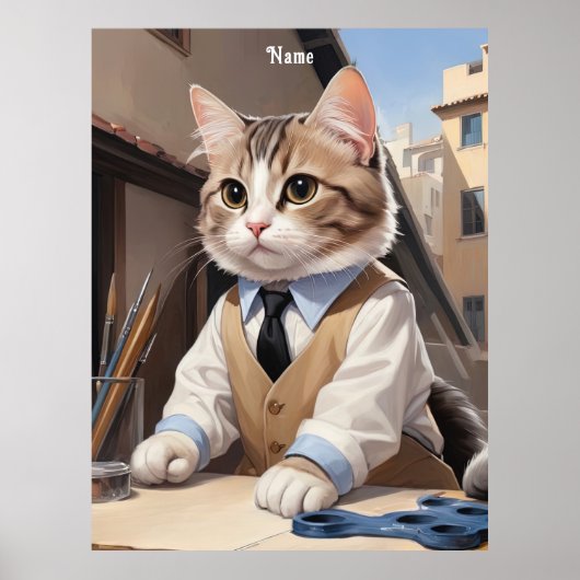 Geavanceerde Cat Architect Cat Lover Poster (Voorkant)