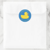 Geavanceerde Duck-Baby shower Blauwe Aangepaste kl Ronde Sticker (Tas)