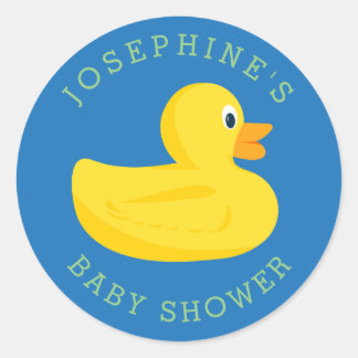 Geavanceerde Duck-Baby shower Blauwe Aangepaste kl Ronde Sticker