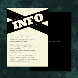 Geavanceerde Ecru Zwart Modern Script Informatiekaartje