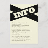 Geavanceerde Ecru Zwart Modern Script Informatiekaartje (Voorkant)