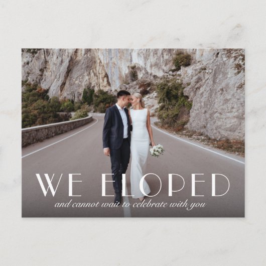 Geavanceerde Elopement-foto Aankondigingskaart (Voorkant)