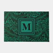 Geavanceerde Emerald Green en Black Monogrammed Deurmat (Voorkant)