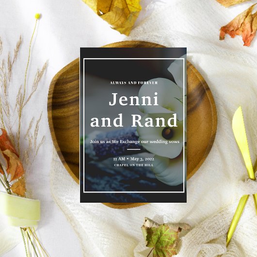 Geavanceerde en moderne Calla Lily Wedding Kaart