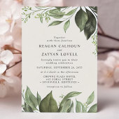 Geavanceerde eucalyptus laat moderne bruiloft kaart