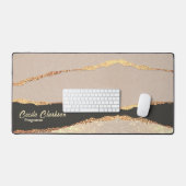 Geavanceerde Faux Gold Folie Zwart, bewerkbaar Bureaumat (Keyboard & Muis)
