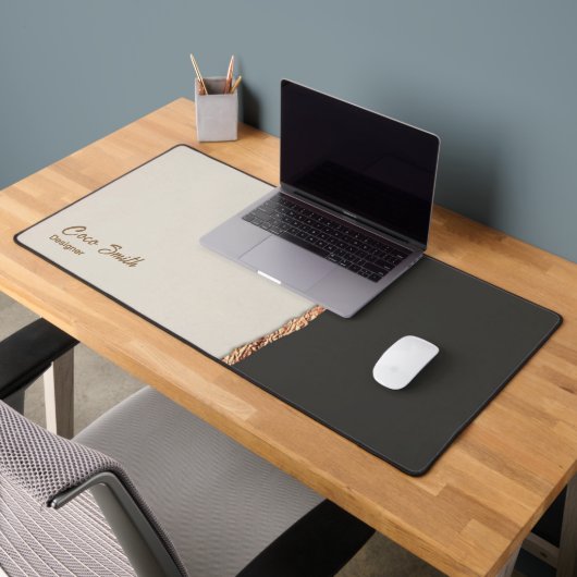 Geavanceerde Faux Gold Folie Zwart & Tan Persoonli Bureaumat (Kantoor 2)