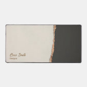 Geavanceerde Faux Gold Folie Zwart & Tan Persoonli Bureaumat (Voorkant)