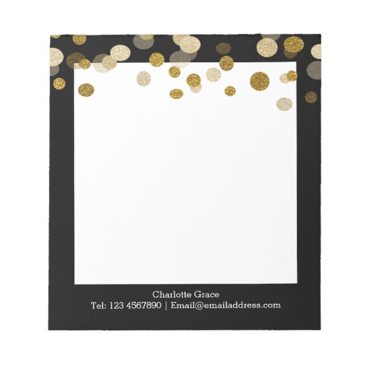 Geavanceerde FAUX gouden glitter-Stippen op maat Notitieblok (Voorkant)