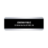 Geavanceerde Faux Silver Black Sjabloon Modern Etiket (Voorkant)