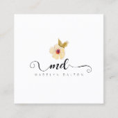 Geavanceerde Floral Calligraphy ID933 Vierkante Visitekaartje (Voorkant)