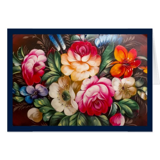 Geavanceerde Floral Painting Notecard (Voorkant Horizontaal)