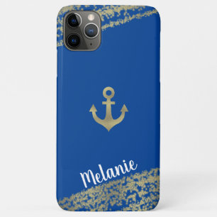 Geavanceerde Folie Gold Edges Sailor Marine Blue Case-Mate iPhone Case