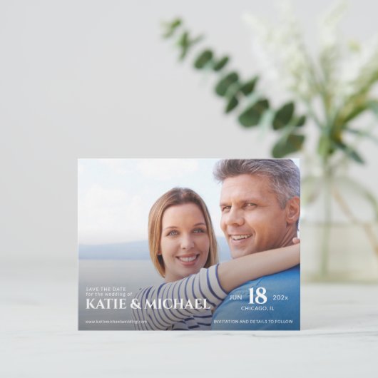 Geavanceerde foto save the date (Staand voorkant)