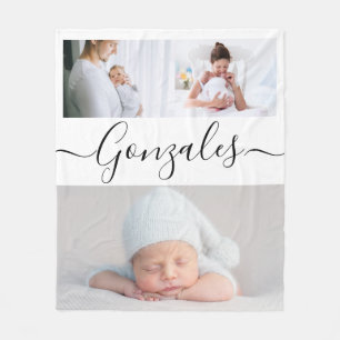 Geavanceerde foto's van het moderne familieletters fleece deken