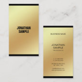 Geavanceerde Glam Gold Blik Modern Plain Luxury Visitekaartje (Voorkant / Achterkant)