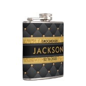 Geavanceerde Gold- en zwarte Groomsman / Beste man Heupfles (Rechts)