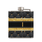 Geavanceerde Gold- en zwarte Groomsman / Beste man Heupfles (Achterkant)