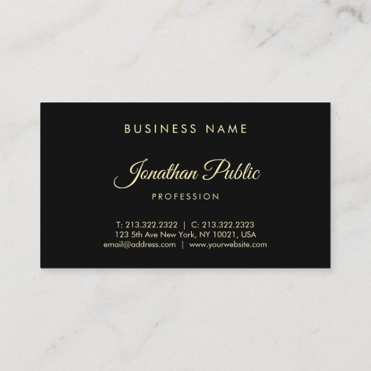 Geavanceerde Gold Handwrited Script Modern Cool Visitekaartje (Achterkant)