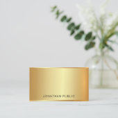 Geavanceerde Gold Professional moderne Glam Plain Visitekaartje (Staand voorkant)