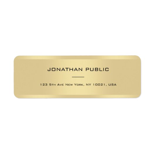 Geavanceerde Gold Sjabloon - Modern minimalistisch Etiket (Voorkant)