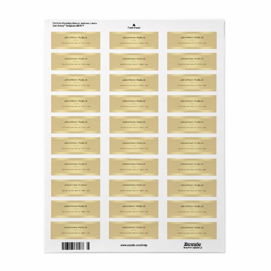 Geavanceerde Gold Sjabloon - Modern minimalistisch Etiket (Full Sheet)