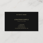 Geavanceerde Gold Text Modern Simple Black Luxury Visitekaartje (Achterkant)