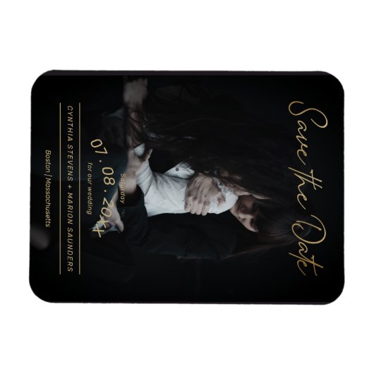 Geavanceerde Golden Script Photo LGTB Wedding Magneet (Horizontaal)