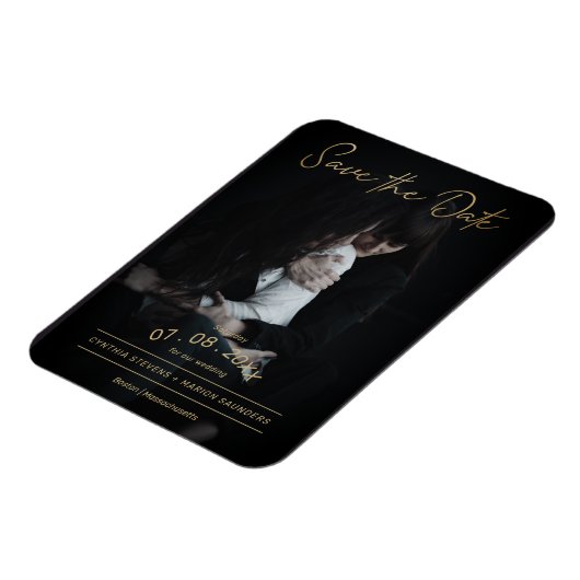 Geavanceerde Golden Script Photo LGTB Wedding Magneet (Linkerzijde)