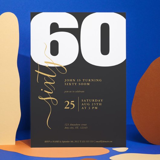 Geavanceerde gouden kalligrafie Verjaardag uitnodi Kaart