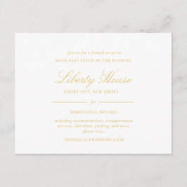 Geavanceerde gouden kant Elegant Script ontvangst Informatiekaartje