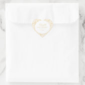 Geavanceerde gouden kant Elegante bruiloft Hart Sticker (Tas)