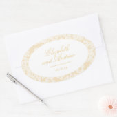 Geavanceerde gouden kant Elegante bruiloft Ovale Sticker (Envelop)