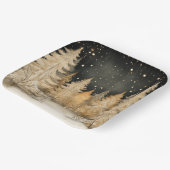 Geavanceerde gouden kerstbomen papieren bordje (Gebogen)