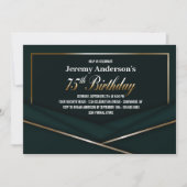 Geavanceerde Green Gold 75th Birthday Party Kaart (Voorkant)