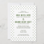 Geavanceerde groen & wit polka-dot receptie kaart (Voorkant)